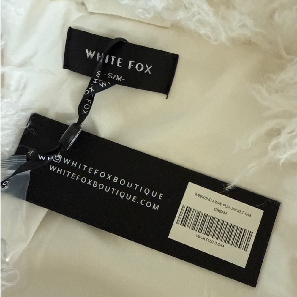 White Fox Fur Jacket Weekend Away Size S/M Cream - Picture 2 of 4